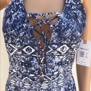 Roxy ‘Strappy Love’ One Piece Aztec Blue Sz M $85